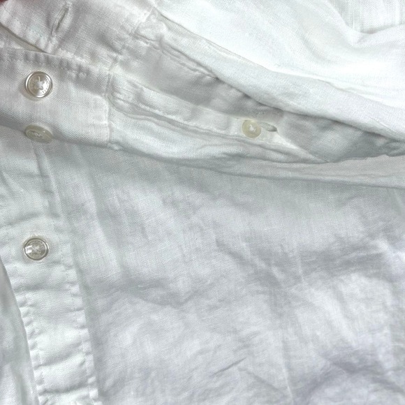 Michael Kors White Linen Shirt Womens XL Classic Fit Button Up Long Sleeve - Picture 6 of 11
